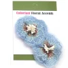 Belagio Colorfast Floral Accents, 2" Diameter, Embroidered Flowers, 2 Piece Pack, Light Blue