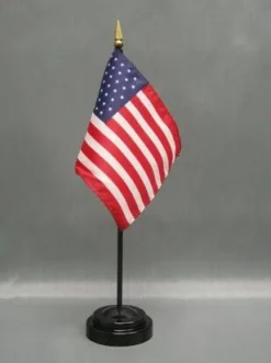 Belgium and US Flag Set American Made 4x6 with White Two‑Hole Base