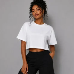 BELLA + CANVAS Ladies Jersey Cropped T-Shirt Free Shipping