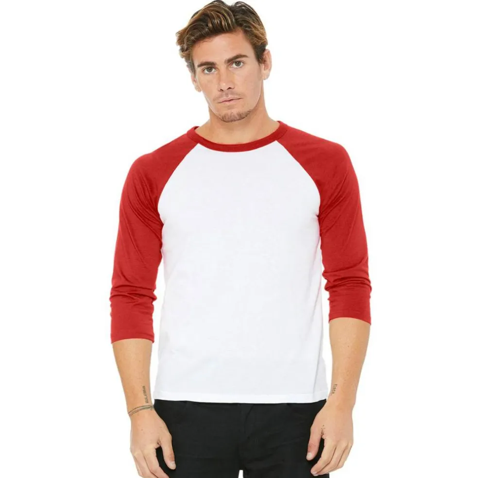 BELLA + CANVAS Three Quarter Raglan Baseball Tshirt Free Shipping