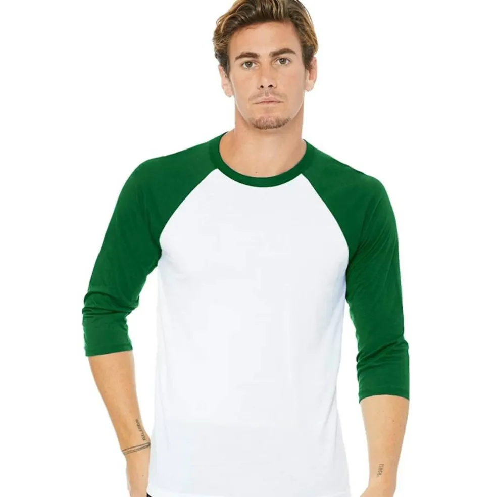BELLA + CANVAS Three Quarter Raglan Baseball Tshirt Free Shipping