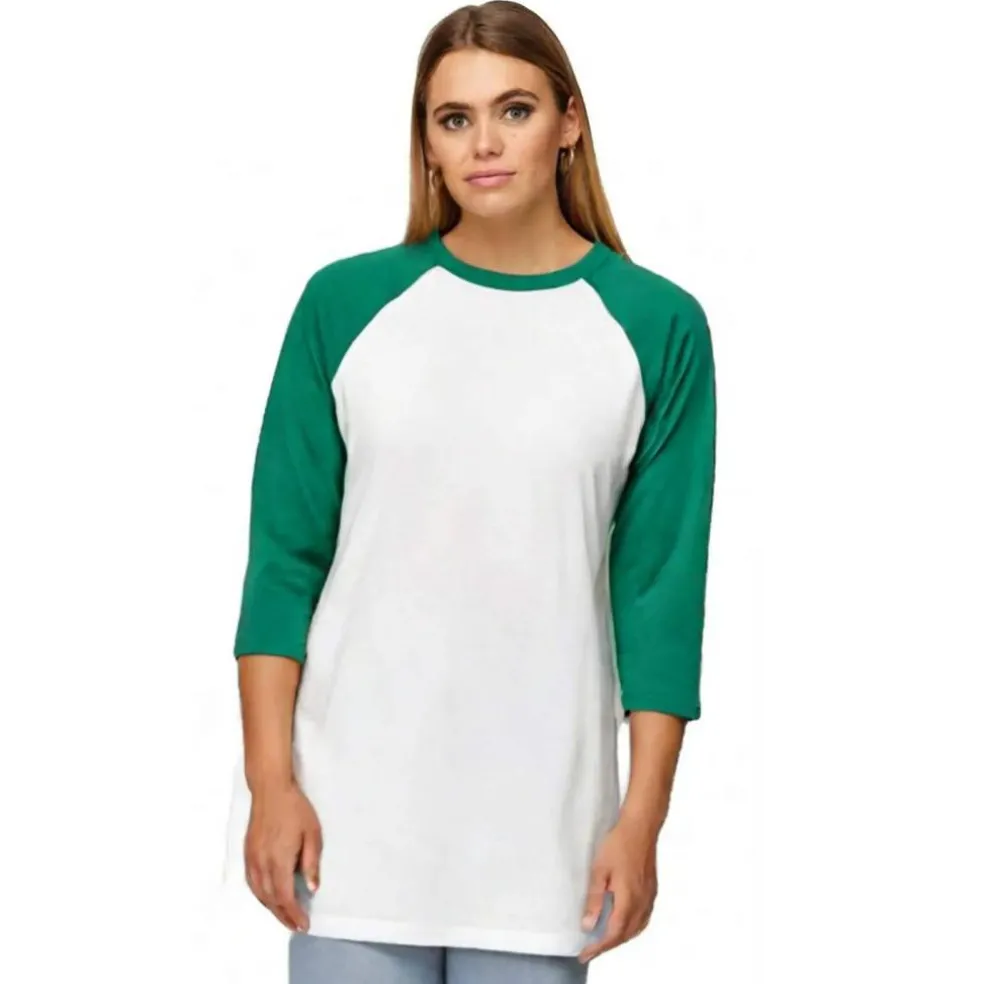 BELLA + CANVAS Three Quarter Raglan Baseball Tshirt Free Shipping