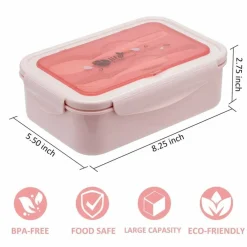 Bento Boxes - 1100 ML Bento Lunch Box For Kids Childrens With Spoon & Fork - Durable for On-the-Go Meal, BPA-Free and Food-Safe Materials