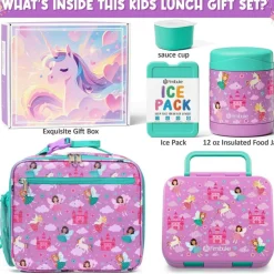 Bento Lunch Box for Kids Toddler Girl with 12OZ Insulated Food Jar