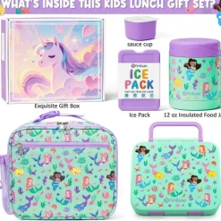 Bento Lunch Box for Kids Toddler Girl with 12OZ Insulated Food Jar