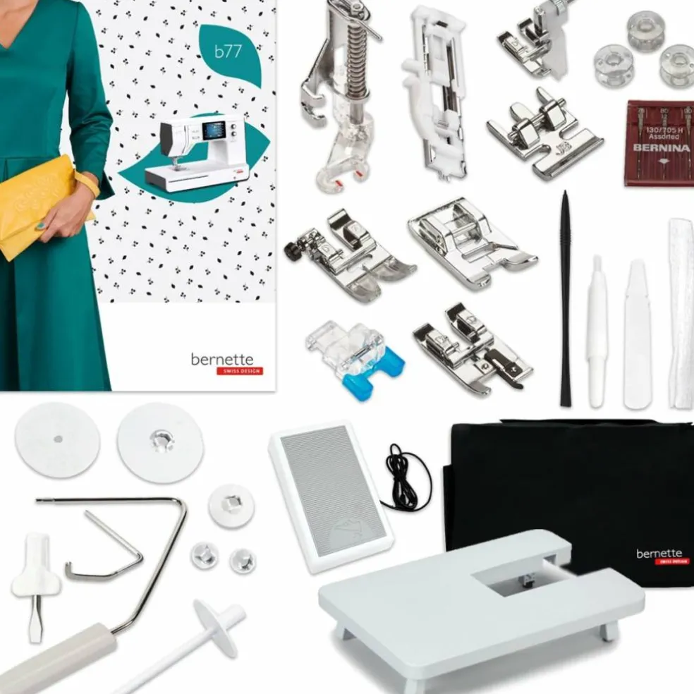 Bernette B77 Deco Sewing & Quilting Machine with 93 Spools & 200+ Accessories