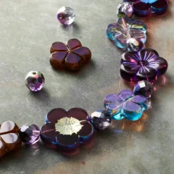 Berry Roses Czech Glass Flower Bead Mix by Bead Landing™