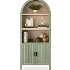 Best Choice Products 72in Tall Arched 5-Tier Bookshelf Storage Cabinet w/ Adjustable Shelves
