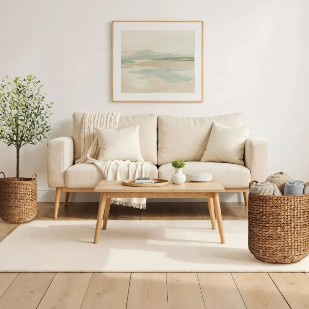 Best Choice Products 2-Piece Round Nesting Baskets W/Handles, Handwoven Water Hyacinth, Storage Organizer