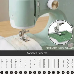 Best Choice Products 55-Piece Sewing Machine Kit for Beginners, w/ 16 Stitch Patterns, Double Stitching