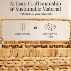 Best Choice Products Utensil Caddy w/Handle - 4 Compartments, Woven Wicker Utensil Silverware Flatware Organizer