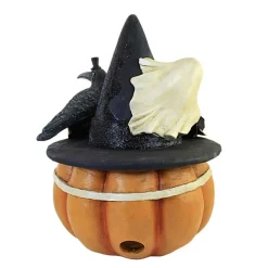Bethany Lowe 14.5 Inch Spooktacular Gathering Halloween Figurine , Portable Halloween Decor Ghost Crow Pumpkin