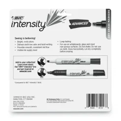 BIC Intensity Advanced Tank-Style Chisel Tip Dry Erase Marker - Broad/Assorted Colors (12/Set)