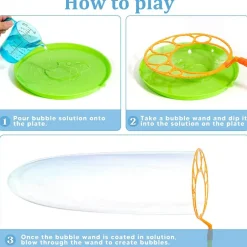 Big Bubble Wands Set with with Tray, 21" Giant Bubble Wands Bulk for Kids, Summer, Outdoor Play Period & Birthday Party & Games, 6 Pcs Solution Suitable, Suitable for All Age People