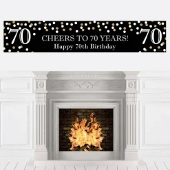 Big Dot of Happiness Adult 70th Birthday - Gold - Happy Birthday Decorations Party Banner