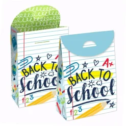 Big Dot of Happiness Back to School - First Day of School Classroom Gift Favor Bags - Party Goodie Boxes - Set of 12