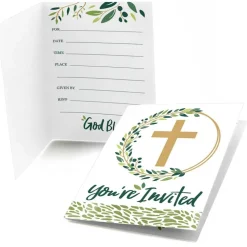 Big Dot of Happiness Elegant Cross - Fill In Religious Party Invitations (8 count)