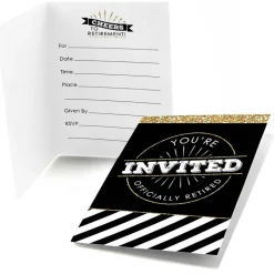 Big Dot of Happiness Happy Retirement - Fill In Retirement Party Invitations (8 count)