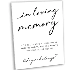 Big Dot of Happiness In Loving Memory Sign with Stand, Printed on Sturdy Plastic Material - 10.5 x 13.75 inches - 1 Piece