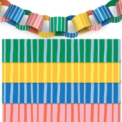 Big Dot of Happiness One is Fun Paper Chains, Colorful 1st Birthday Garland, Double-Sided DIY Craft Supplies, 2x10in Strips - 128 Ct (24 ft long)