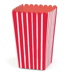 Big Dot of Happiness Red Stripes - Simple Party Favor Popcorn Treat Boxes - Set of 12