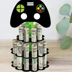 Big Dot of Happiness Video Game - DIY Pixel Game Zone Party or Birthday Party Money Holder Gift - Cash Cake