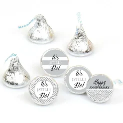 Big Dot of Happiness We Still Do - Wedding Anniversary - Party Round Candy Sticker Anniversary Favors - Labels Fits Chocolate Candy (1 sheet of 108)