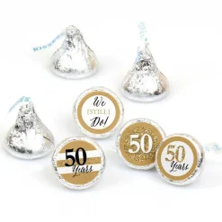 Big Dot of Happiness We Still Do - 50th Wedding Anniversary - Party Round Candy Sticker Favors - Labels Fits Chocolate Candy (1 sheet of 108)