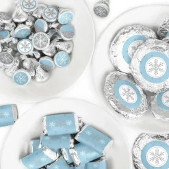 Big Dot of Happiness Winter Wonderland - Snowflake Holiday Party and Winter Wedding Candy Favor Sticker Kit - 304 Pieces