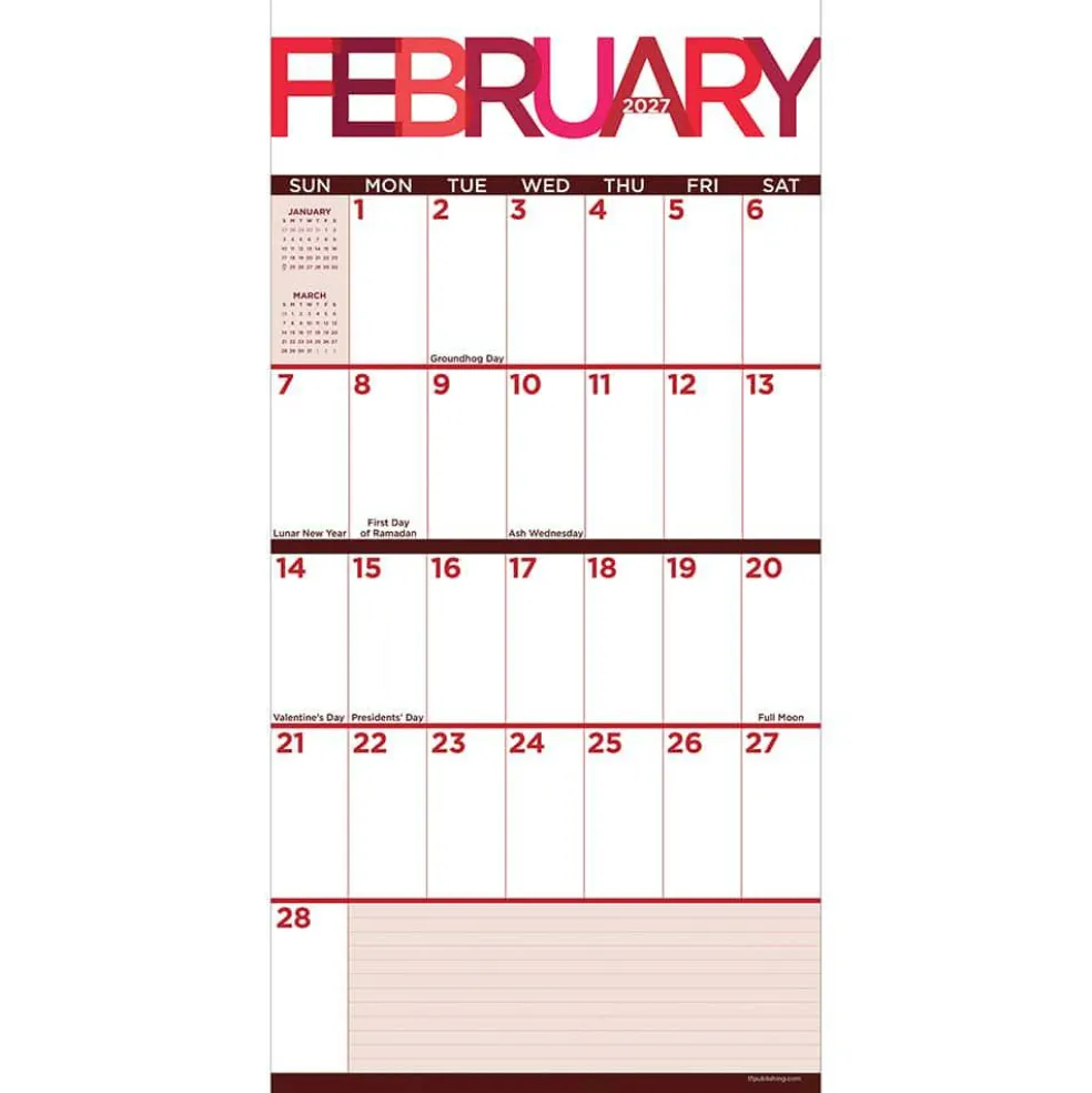 2027 Big Print Mini Calendar