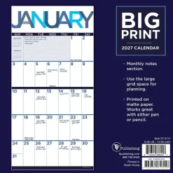 2027 Big Print Mini Calendar