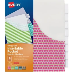 Big Tab™ Pocket Insertable Plastic Dividers, 8-Tab Set