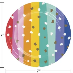 Birthday Confetti 7" Paper Dessert Plate (8/Pkg)