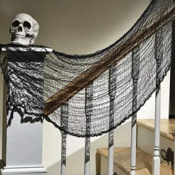 Biubee 5 Pack Halloween Decor Creepy Gauze Cloth- Black Scary Fabric Spooky Halloween Decorations Indoor Outdoor for Home Wall Haunted House Party Yard Doorway Tree Decor (30'' × 72")