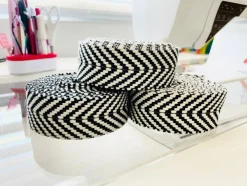 Black and White Cotton Woven 1.5”  Webbing