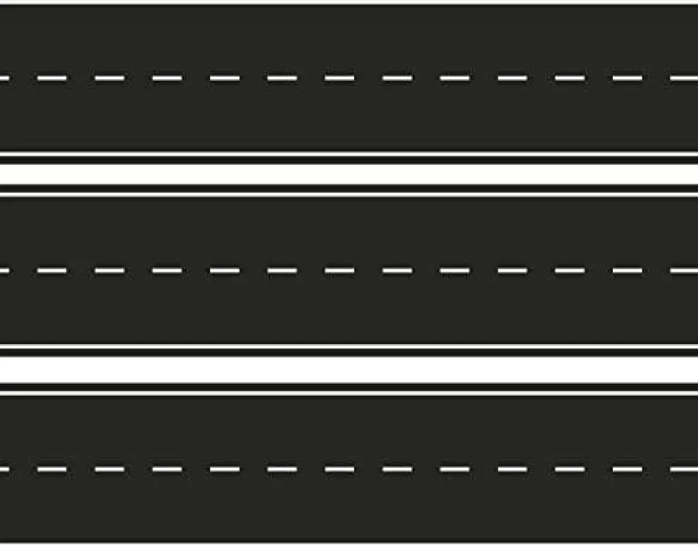 Black and White road roadway Edible Cake Topper