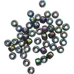 Black Aurora Borealis Pony Beads by Creatology™, 6mm x 9mm