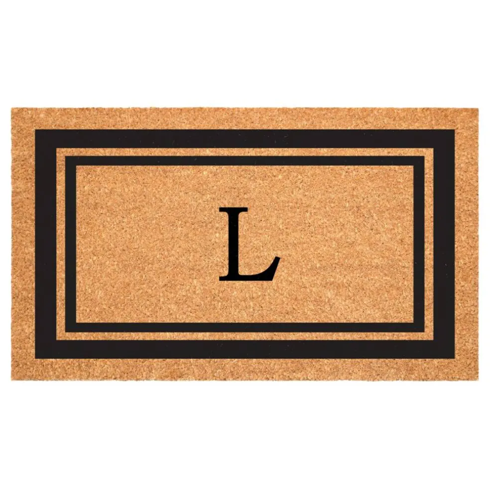 Black Border Monogram Doormat