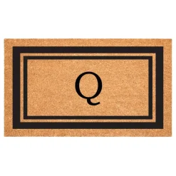Black Border Monogram Doormat