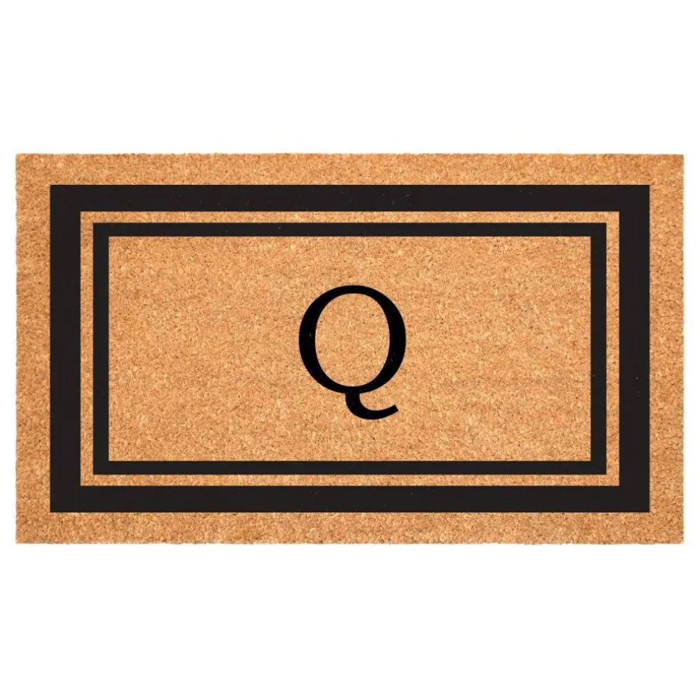 Black Border Monogram Doormat