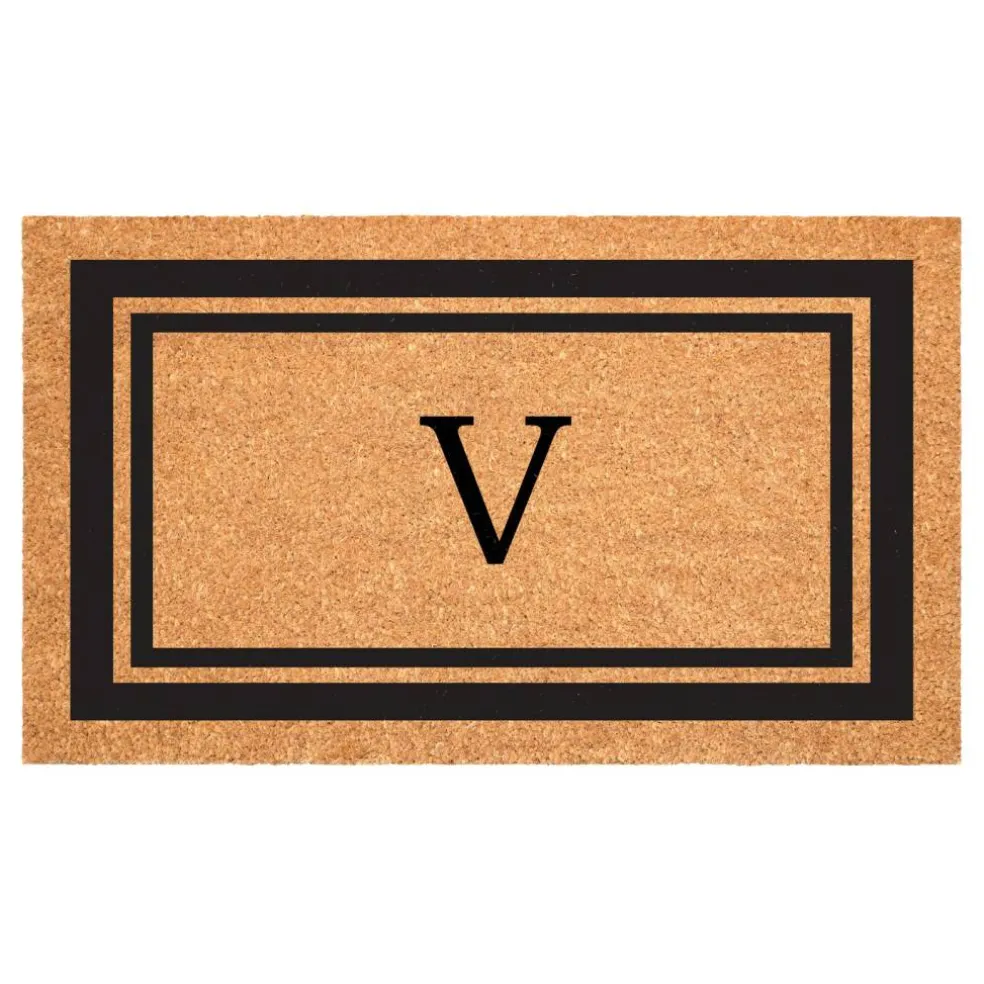 Black Border Monogram Doormat