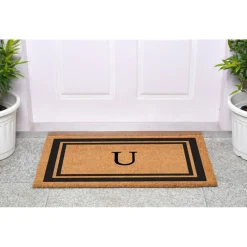 Black Border Monogram Doormat