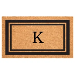 Black Border Monogram Doormat