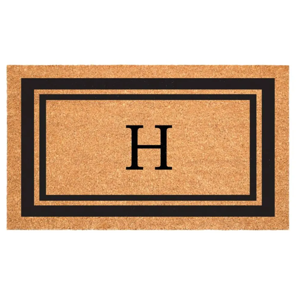 Black Border Monogram Doormat