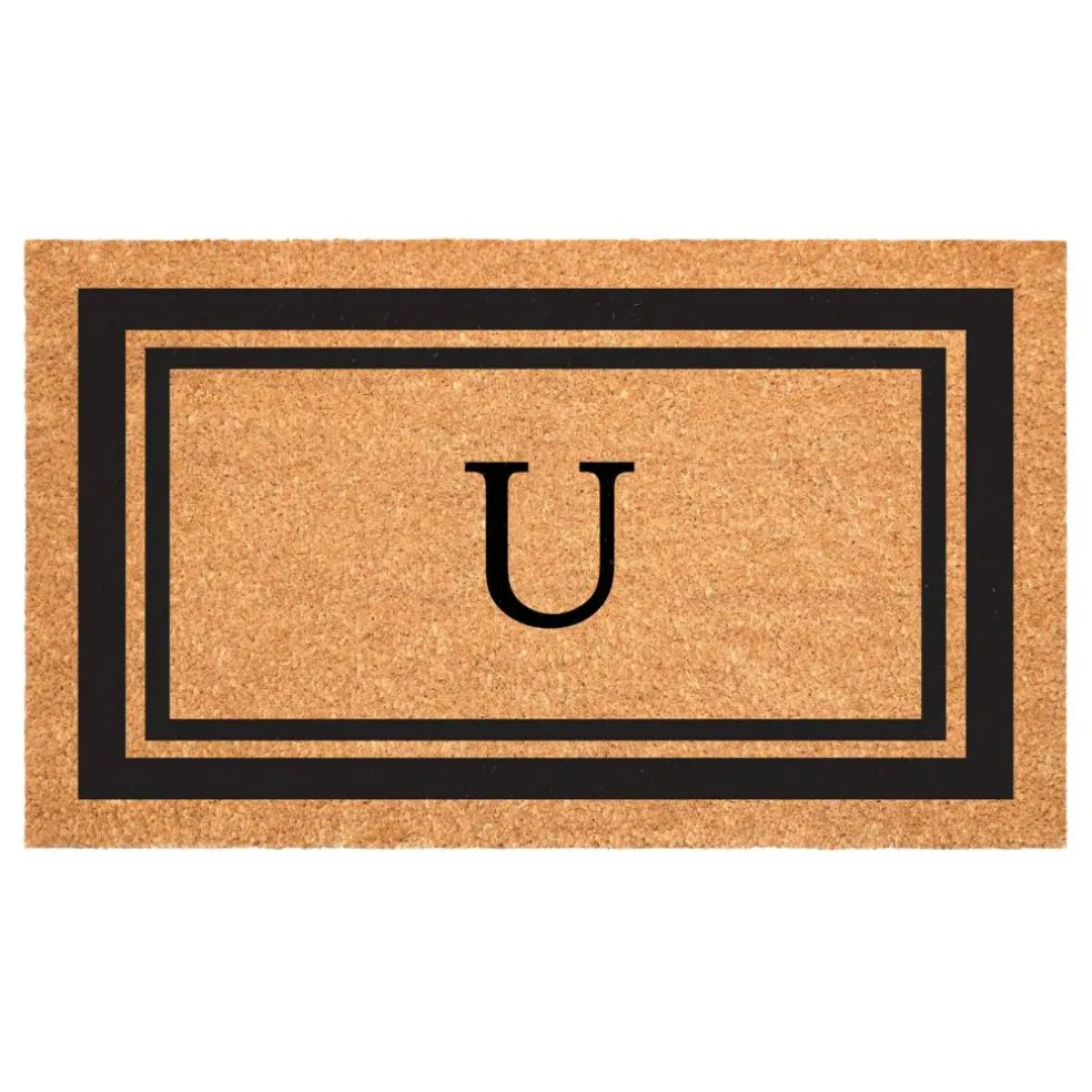 Black Border Monogram Doormat