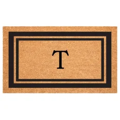 Black Border Monogram Doormat