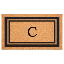 Black Border Monogram Doormat