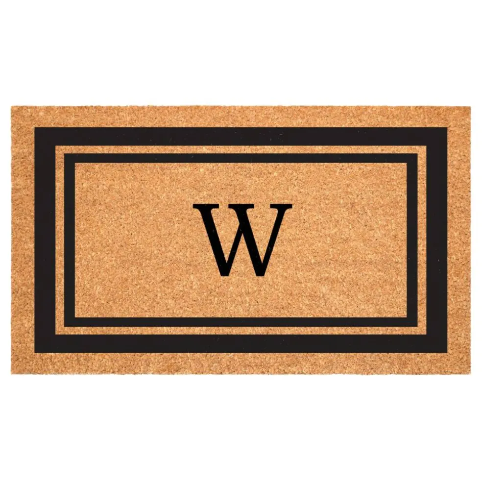 Black Border Monogram Doormat