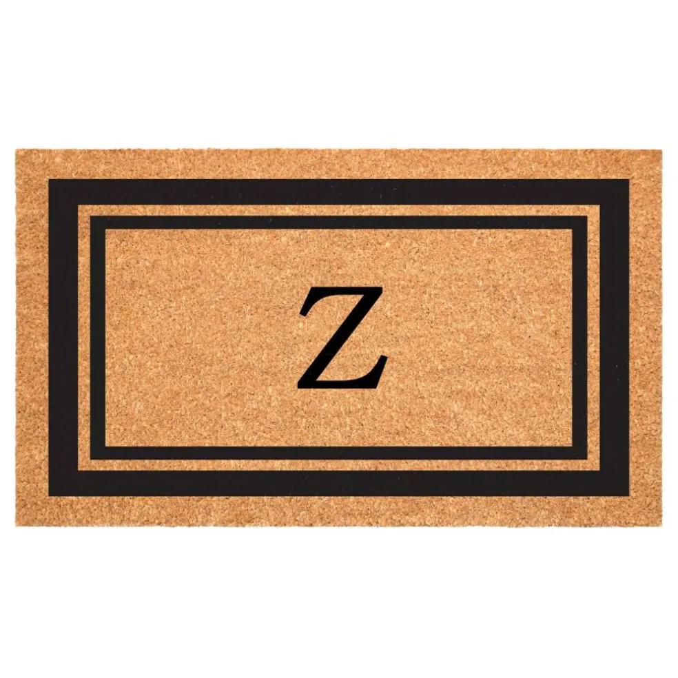 Black Border Monogram Doormat
