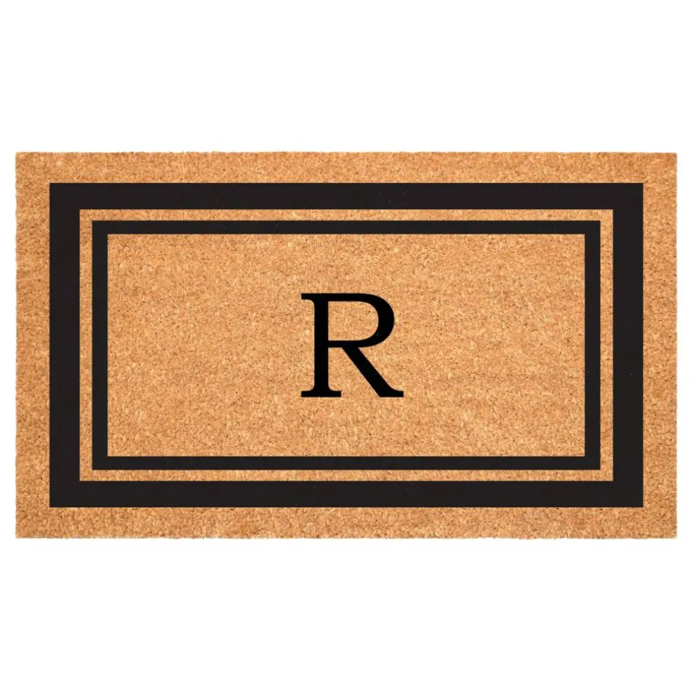 Black Border Monogram Doormat
